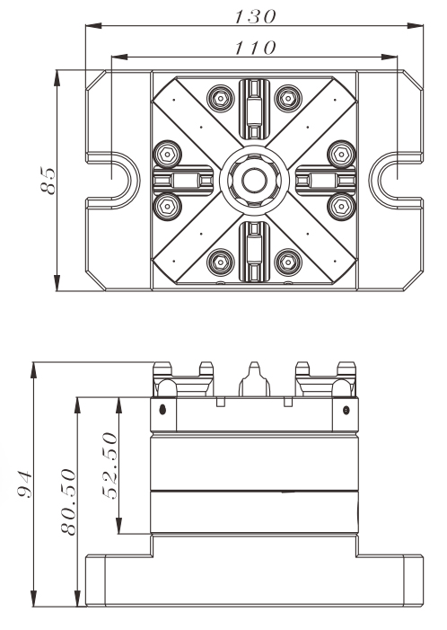 Erowa ER-007623 Compatible Rapid-chuck automático 80mm con placa base