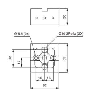 System 3R 3R-651.3 Compatible 3Refix Macro Pallet 52x52 mm