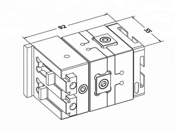 Adaptador de tornillo de banco de péndulo rotativo compatible con System 3R Macro