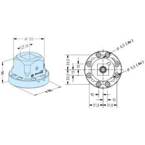 ER-015629 Erowa OEM Square 25 Holder on Adapter ø 85 - Image 1