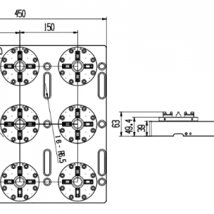 Erowa ER 035519 Compatible 9 In 1 Optimized Pneumatic Chuck With CNC Base Plate