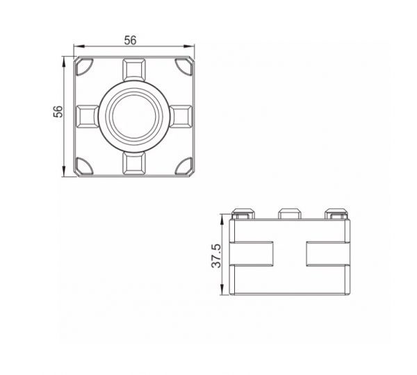 3R 3R-600.15-3 Portabrocas cuadrado mini macro compatible de 2"