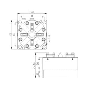 Erowa Chuck Pneumatic ER-035519 Compatible ITS 100 P Inox 102 x 102 - Image 4