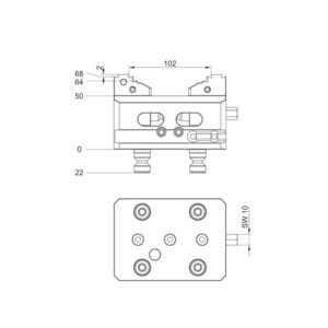 Zero point 5-Axis Self-Centering Vise 130x54 - PV77-54 Series - Image 3