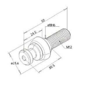 FCS compatible tapered clamping screw M12 - Image 2