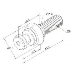 FCS compatible tapered clamping screw M8 - Image 2
