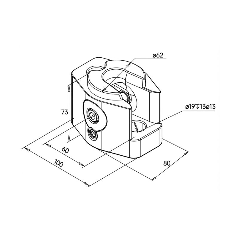 FCS compatible Hook clamping module Dia. 80 mm Single