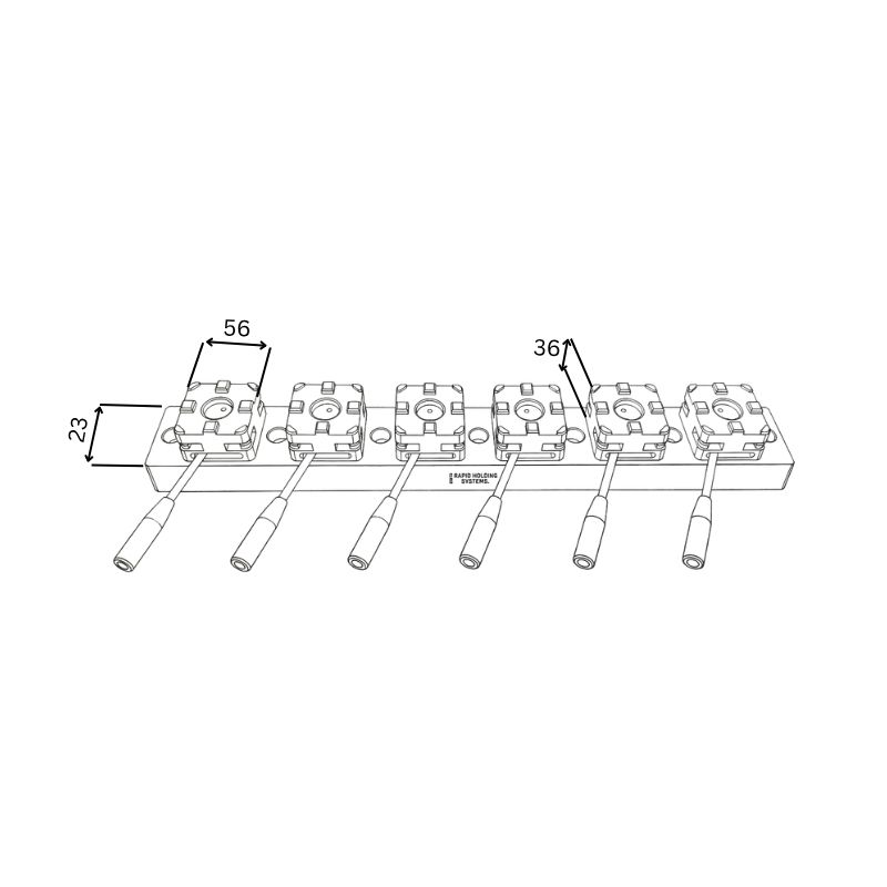 System 3R Compatible 3R-600.24-S Macro 54 Multi 6 Quick Chuck Precision Rail - Image 2
