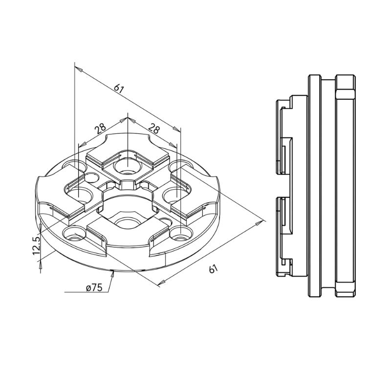 System 3R Compatible 3R-601.116-75PA Macro 116 Stainless Steel Pallet 75 - Image 2