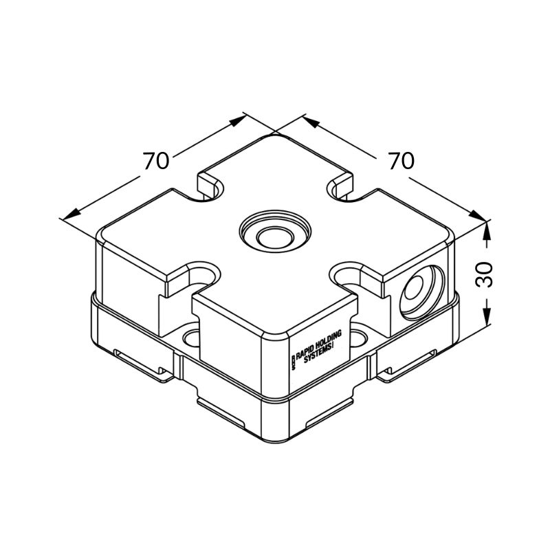 System 3R Compatible 3R-658.1E Stainless Steel Spacer Pallet 30mm, Standard - Image 2
