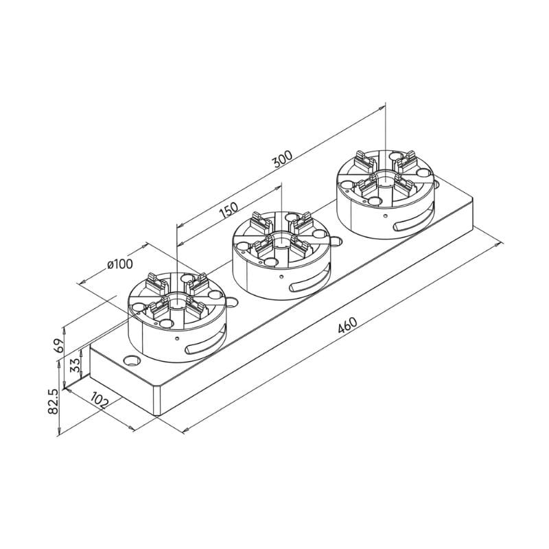 Erowa ER-036345 Compatible 3-in-1 CNC Manual Chuck